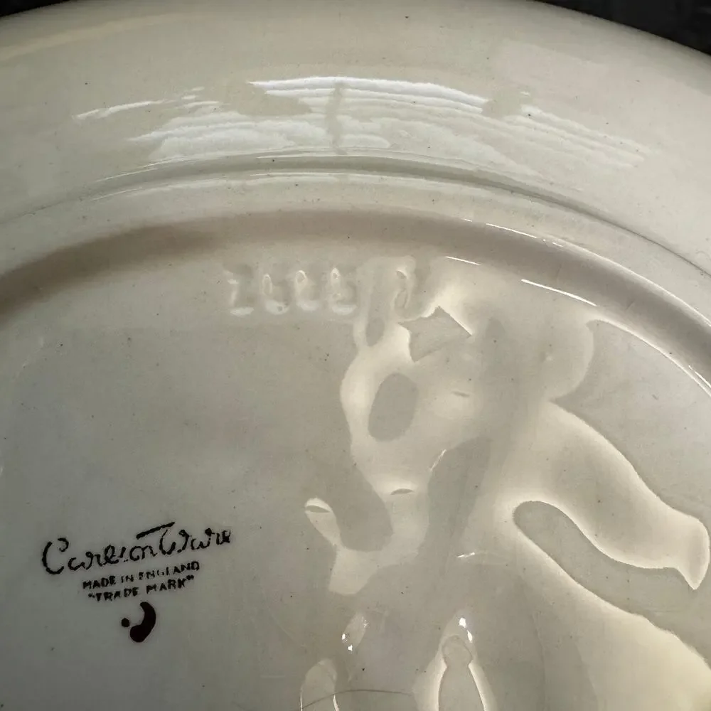 Vintage Carlton Ware England Hand Painted Magnolia Pink Blush Bowl 1950s oval